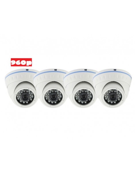 Wired 4 Channel- 960p DOME Camera Surveillance Kit POE