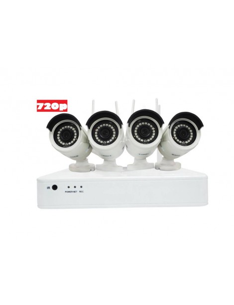 Wireless 4 Channel 720p Wifi  Surveillance Kit
